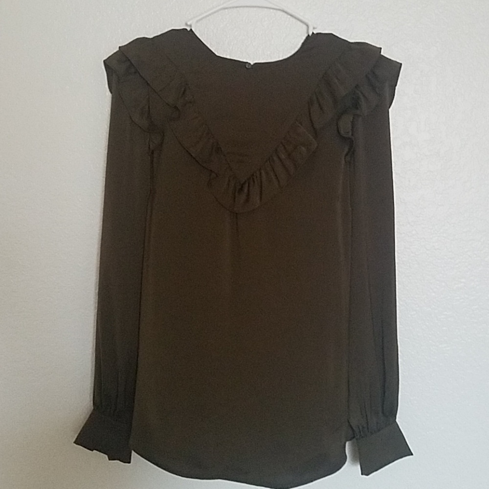 Olive long sleeve blouse
